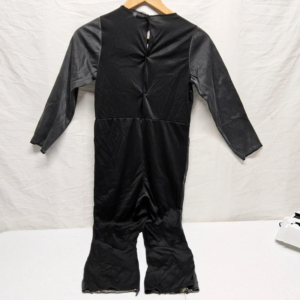 Minecraft Skeleton Costume Kids Medium Black Pixelated Jumpsuit Mask